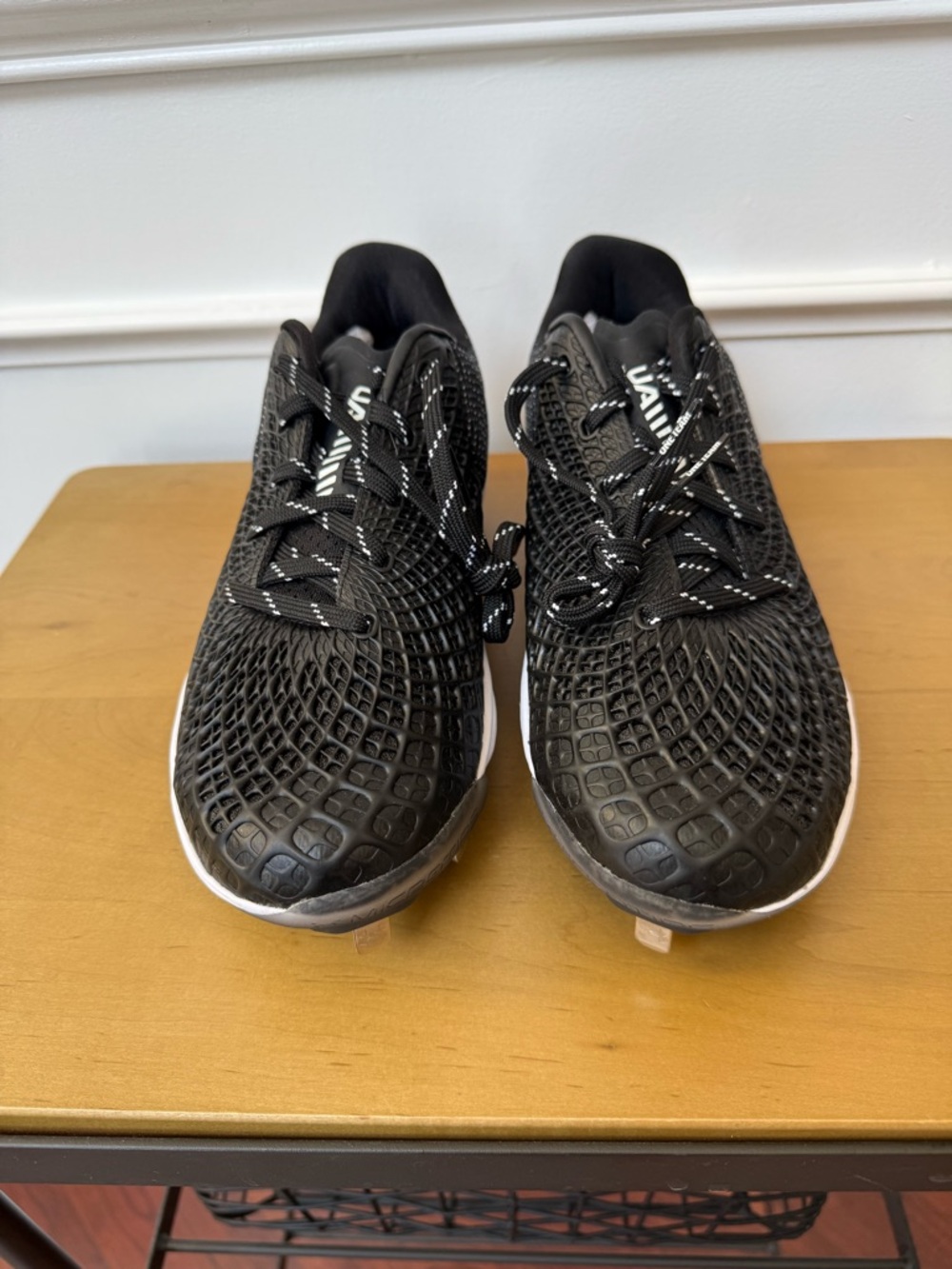 Under Armour Black and White Metal Softball Cleats